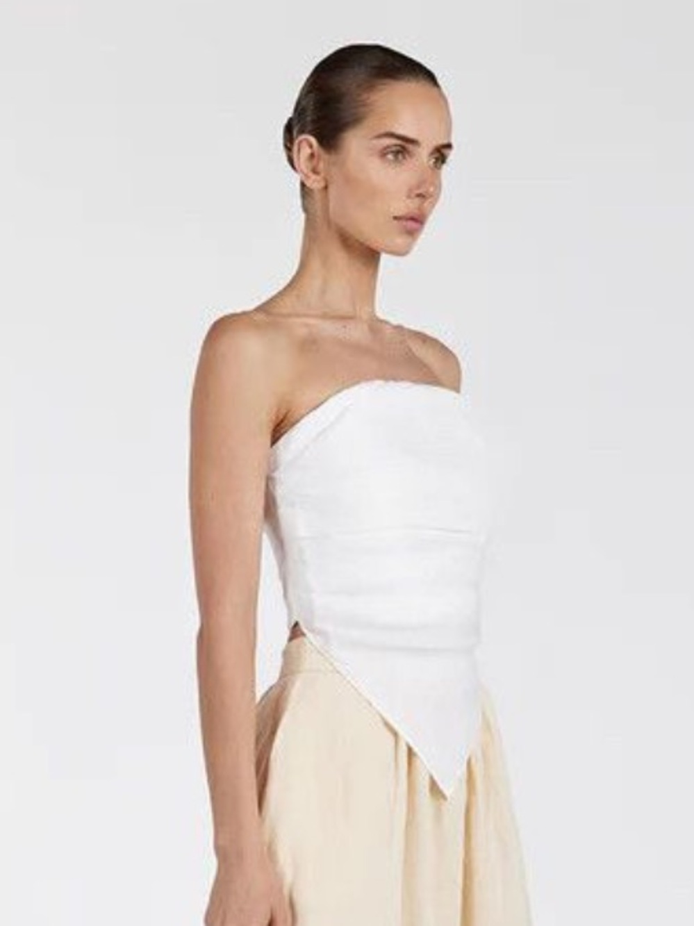 DISSH Nicci White Linen Strapless Top